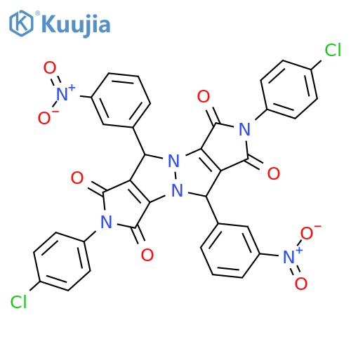 PYRROLO[3,4-C]PYRROLO[3',4':4,5]PYRAZOLO[1,2-A]PYRAZOLE-1,3,6,8(2H,5H,7H,10H)-TETRONE, 2,7-BIS(4-CHLOROPHENYL)-5,10-BIS(3-NITROPHENYL)- structure