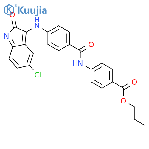 butyl 4-({4-[(5-chloro-2-oxo-2H-indol-3-yl)amino]benzoyl}amino)benzoate structure