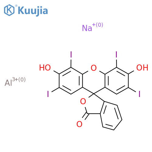 2-(3,6-dihydroxy-2,4,5,7-tetraiodoxanthen-9-yl)benzoic acid, aluminium sodium salt structure