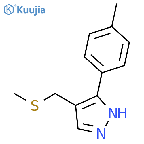 1H-PYRAZOLE, 3-(4-METHYLPHENYL)-4-[(METHYLTHIO)METHYL]- structure