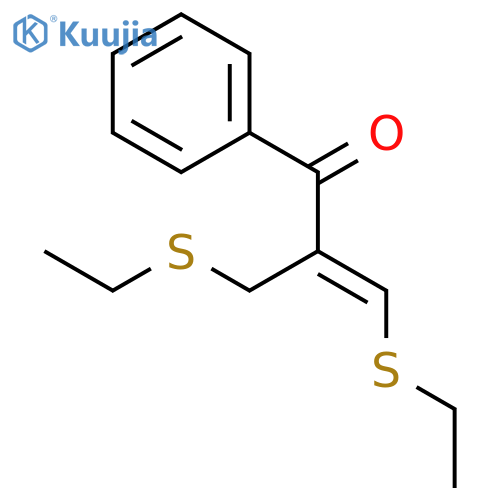 2-PROPEN-1-ONE, 3-(ETHYLTHIO)-2-[(ETHYLTHIO)METHYL]-1-PHENYL- structure