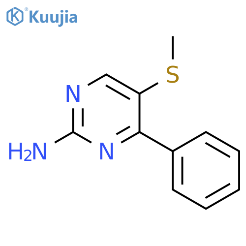 2-PYRIMIDINAMINE, 5-(METHYLTHIO)-4-PHENYL- structure