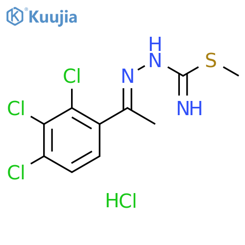 Hydrazinecarboximidothioic acid, 2-[1-(2,3,4-trichlorophenyl)ethylidene]-, methyl ester, hydrochloride (1:1) structure
