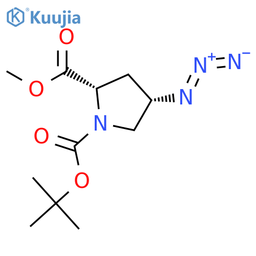 O1-tert-butyl O2-methyl (2S,4S)-4-azidopyrrolidine-1,2-dicarboxylate structure