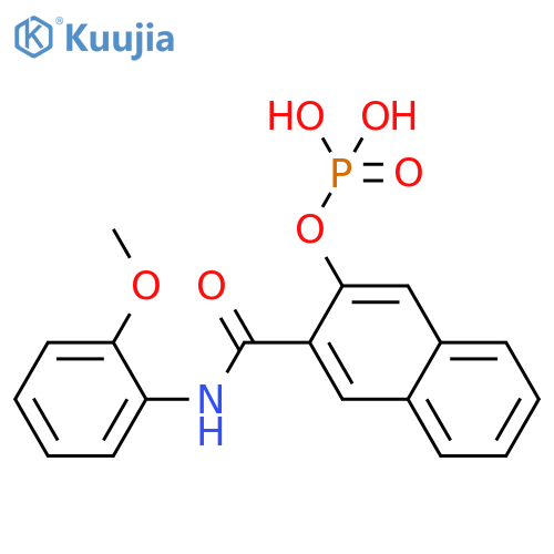2-Naphthalenecarboxamide,N-(2-methoxyphenyl)-3-(phosphonooxy)- structure