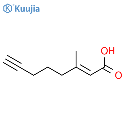2-Octen-7-ynoic acid, 3-methyl-, (2E)- structure