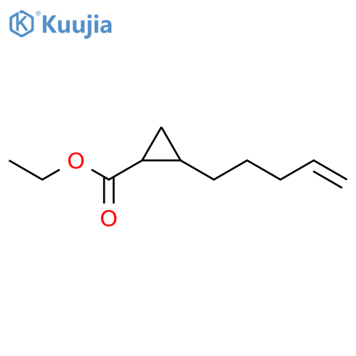 Cyclopropanecarboxylic acid, 2-(4-pentenyl)-, ethyl ester structure