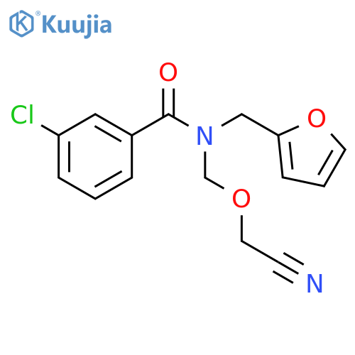 Benzamide, 3-chloro-N-(cyanomethoxymethyl)-N-(2-furanylmethyl)- structure