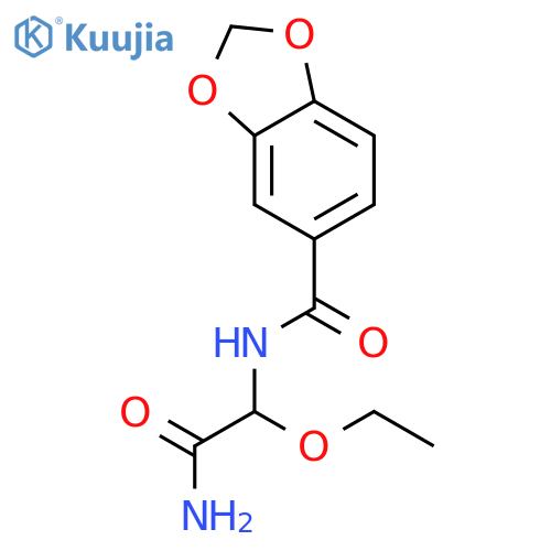 1,3-BENZODIOXOLE-5-CARBOXAMIDE, N-(2-AMINO-1-ETHOXY-2-OXOETHYL)- structure