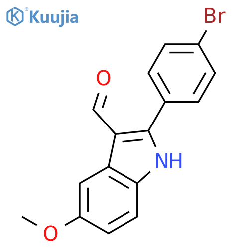 1H-Indole-3-carboxaldehyde, 2-(4-bromophenyl)-5-methoxy- structure
