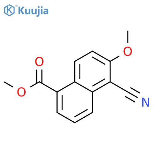 1-Naphthalenecarboxylic acid, 5-cyano-6-methoxy-, methyl ester structure