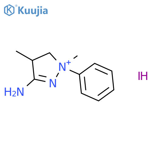 3-amino-4,5-dihydro-1,4-dimethyl-1-phenyl-1H-pyrazolium iodide structure