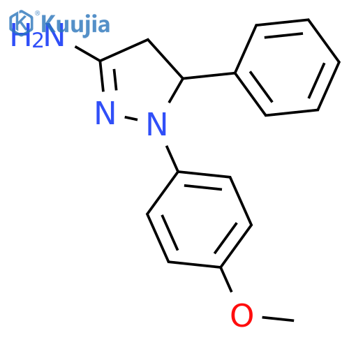 1H-PYRAZOL-3-AMINE, 4,5-DIHYDRO-1-(4-METHOXYPHENYL)-5-PHENYL- structure