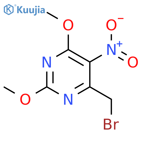 PYRIMIDINE, 4-(BROMOMETHYL)-2,6-DIMETHOXY-5-NITRO- structure