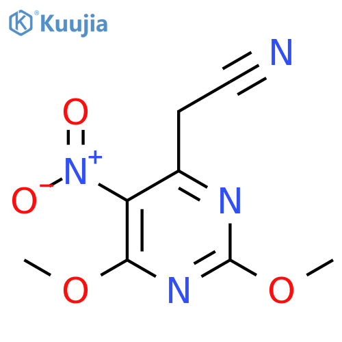 4-PYRIMIDINEACETONITRILE, 2,6-DIMETHOXY-5-NITRO- structure