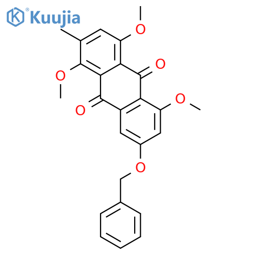 9,10-Anthracenedione, 1,4,5-trimethoxy-2-methyl-7-(phenylmethoxy)- structure