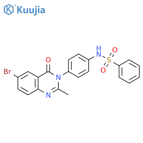 Benzenesulfonamide, N-[4-(6-bromo-2-methyl-4-oxo-3(4H)-quinazolinyl)phenyl]- structure