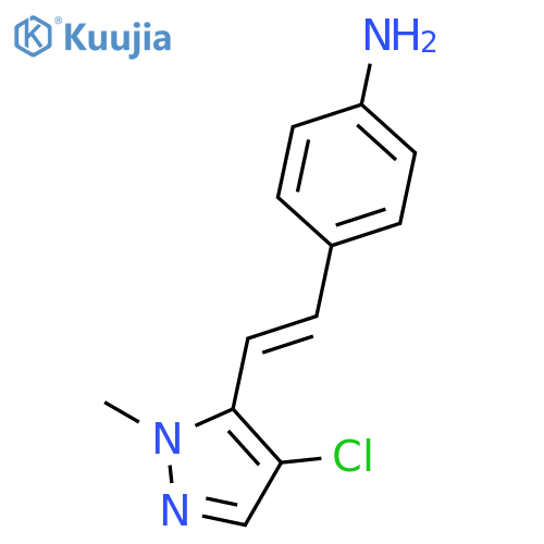 Benzenamine, 4-[2-(4-chloro-1-methyl-1H-pyrazol-5-yl)ethenyl]- structure