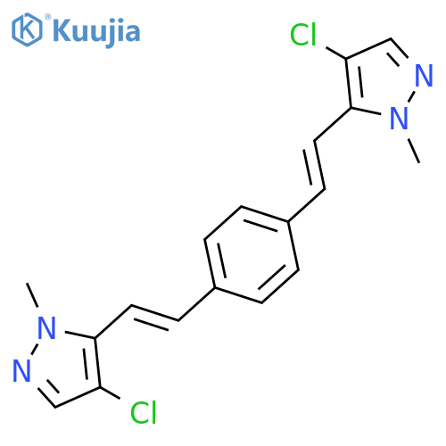 1H-PYRAZOLE, 5,5'-(1,4-PHENYLENEDI-2,1-ETHENEDIYL)BIS[4-CHLORO-1-METHYL- structure