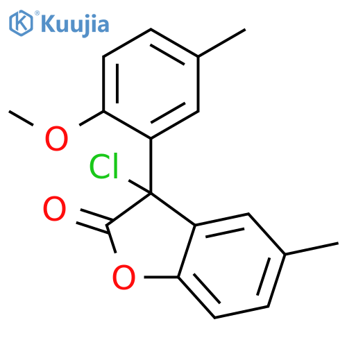 2(3H)-BENZOFURANONE, 3-CHLORO-3-(2-METHOXY-5-METHYLPHENYL)-5-METHYL- structure