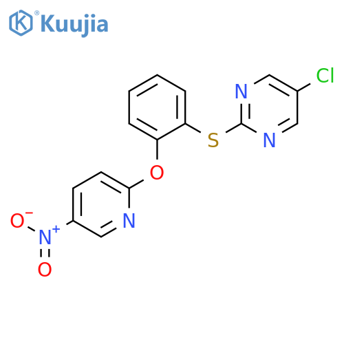 PYRIMIDINE, 5-CHLORO-2-[[2-[(5-NITRO-2-PYRIDINYL)OXY]PHENYL]THIO]- structure
