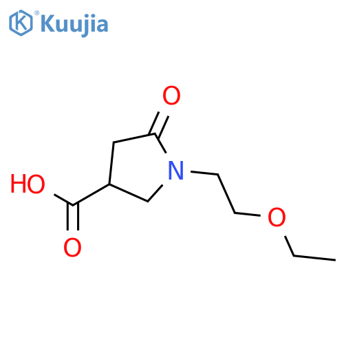 3-Pyrrolidinecarboxylic acid, 1-(2-ethoxyethyl)-5-oxo- structure
