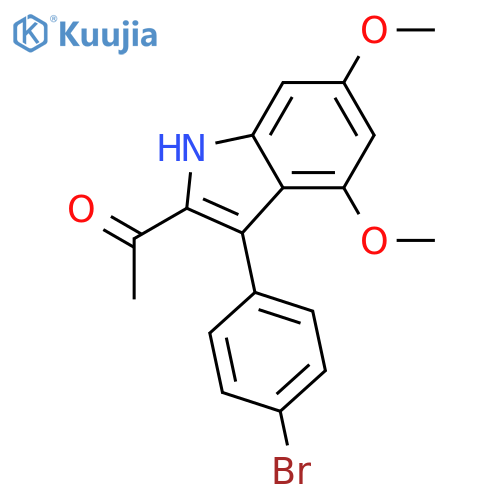 Ethanone, 1-[3-(4-bromophenyl)-4,6-dimethoxy-1H-indol-2-yl]- structure