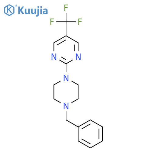 Pyrimidine, 2-[4-(phenylmethyl)-1-piperazinyl]-5-(trifluoromethyl)- structure