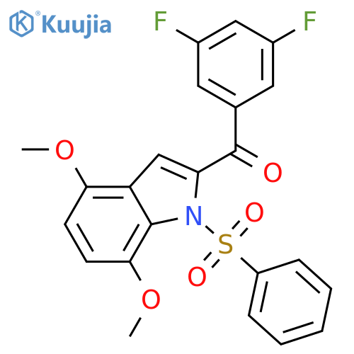 1H-Indole, 2-(3,5-difluorobenzoyl)-4,7-dimethoxy-1-(phenylsulfonyl)- structure