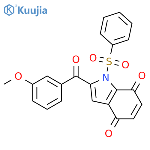 1H-INDOLE-4,7-DIONE, 2-(3-METHOXYBENZOYL)-1-(PHENYLSULFONYL)- structure