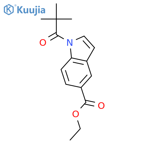 1H-INDOLE-5-CARBOXYLIC ACID, 1-(2,2-DIMETHYL-1-OXOPROPYL)-, ETHYL ESTER structure
