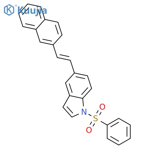 1H-Indole, 5-[(1E)-2-(2-naphthalenyl)ethenyl]-1-(phenylsulfonyl)- structure