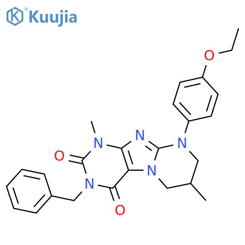 3-benzyl-9-(4-ethoxyphenyl)-1,7-dimethyl-1H,2H,3H,4H,6H,7H,8H,9H-pyrimido1,2-gpurine-2,4-dione structure