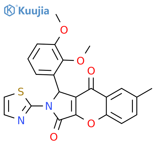1-(2,3-dimethoxyphenyl)-7-methyl-2-(1,3-thiazol-2-yl)-1H,2H,3H,9H-chromeno2,3-cpyrrole-3,9-dione structure