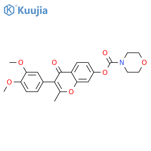 3-(3,4-dimethoxyphenyl)-2-methyl-4-oxo-4H-chromen-7-yl morpholine-4-carboxylate structure
