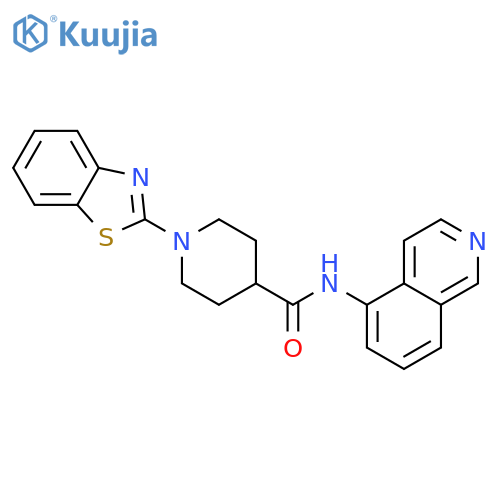 4-PIPERIDINECARBOXAMIDE, 1-(2-BENZOTHIAZOLYL)-N-5-ISOQUINOLINYL- structure