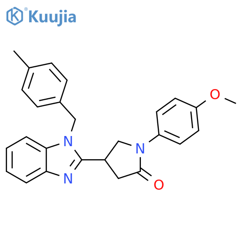 1-(4-methoxyphenyl)-4-{1-(4-methylphenyl)methyl-1H-1,3-benzodiazol-2-yl}pyrrolidin-2-one structure