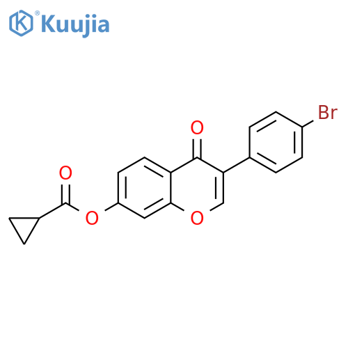 3-(4-bromophenyl)-4-oxo-4H-chromen-7-yl cyclopropanecarboxylate structure