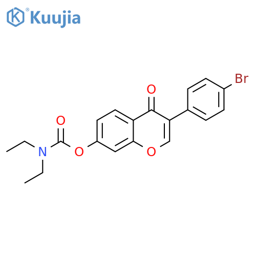 3-(4-bromophenyl)-4-oxo-4H-chromen-7-yl N,N-diethylcarbamate structure