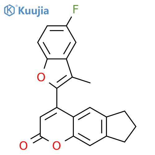 4-(5-fluoro-3-methyl-1-benzofuran-2-yl)-2H,6H,7H,8H-cyclopentagchromen-2-one structure