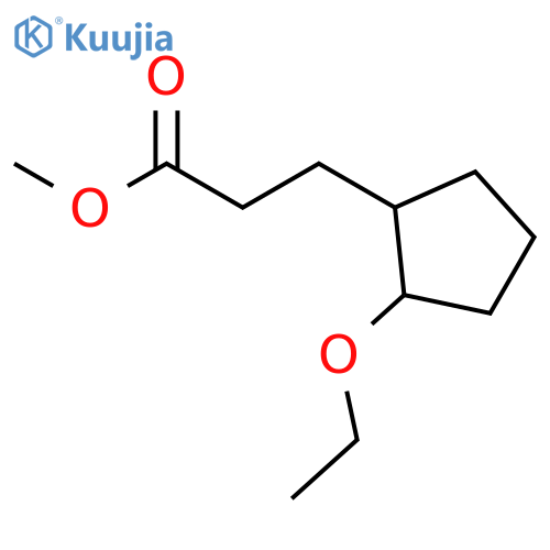 CYCLOPENTANEPROPANOIC ACID, 2-ETHOXY-, METHYL ESTER structure