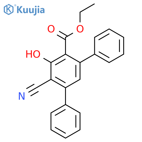 [1,1':3',1''-Terphenyl]-4'-carboxylic acid, 6'-cyano-5'-hydroxy-, ethyl ester structure