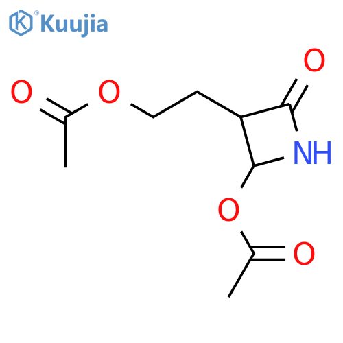 2-AZETIDINONE, 4-(ACETYLOXY)-3-[2-(ACETYLOXY)ETHYL]- structure