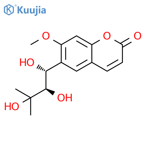 2H-1-Benzopyran-2-one, 7-methoxy-6-(1,2,3-trihydroxy-3-methylbutyl)-, [R-(R*,R*)]- (9CI) structure