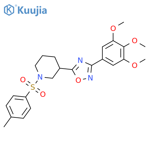 1-(4-methylbenzenesulfonyl)-3-3-(3,4,5-trimethoxyphenyl)-1,2,4-oxadiazol-5-ylpiperidine structure