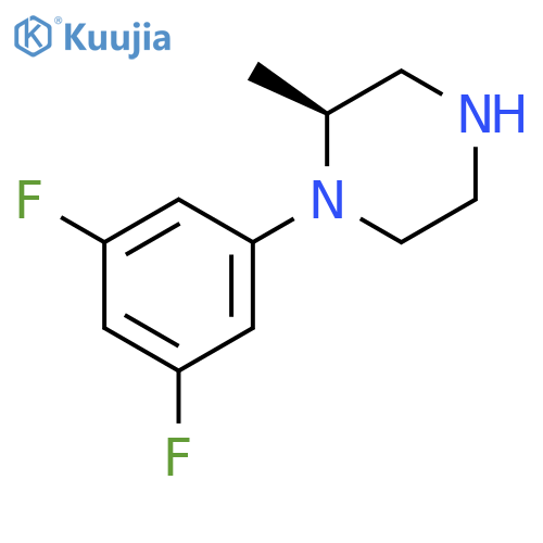 Piperazine, 1-(3,5-difluorophenyl)-2-methyl-, (2S)- structure