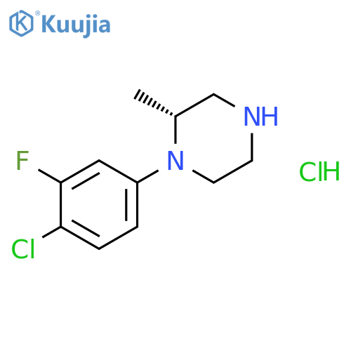 PIPERAZINE, 1-(4-CHLORO-3-FLUOROPHENYL)-2-METHYL-, HYDROCHLORIDE, (2R)- structure
