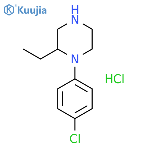 Piperazine, 1-(4-chlorophenyl)-2-ethyl-, hydrochloride structure