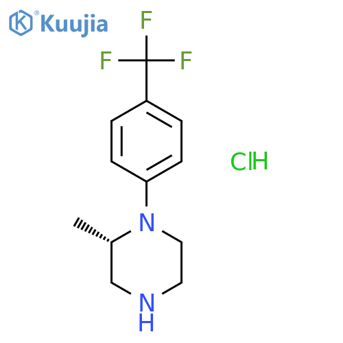 PIPERAZINE, 2-METHYL-1-[4-(TRIFLUOROMETHYL)PHENYL]-, HYDROCHLORIDE, (2S)- structure