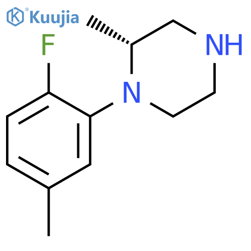 Piperazine, 1-(2-fluoro-5-methylphenyl)-2-methyl-, (2R)- structure